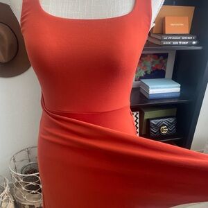 Aritzia Orange Wilfred Knit Wrap Dress XS